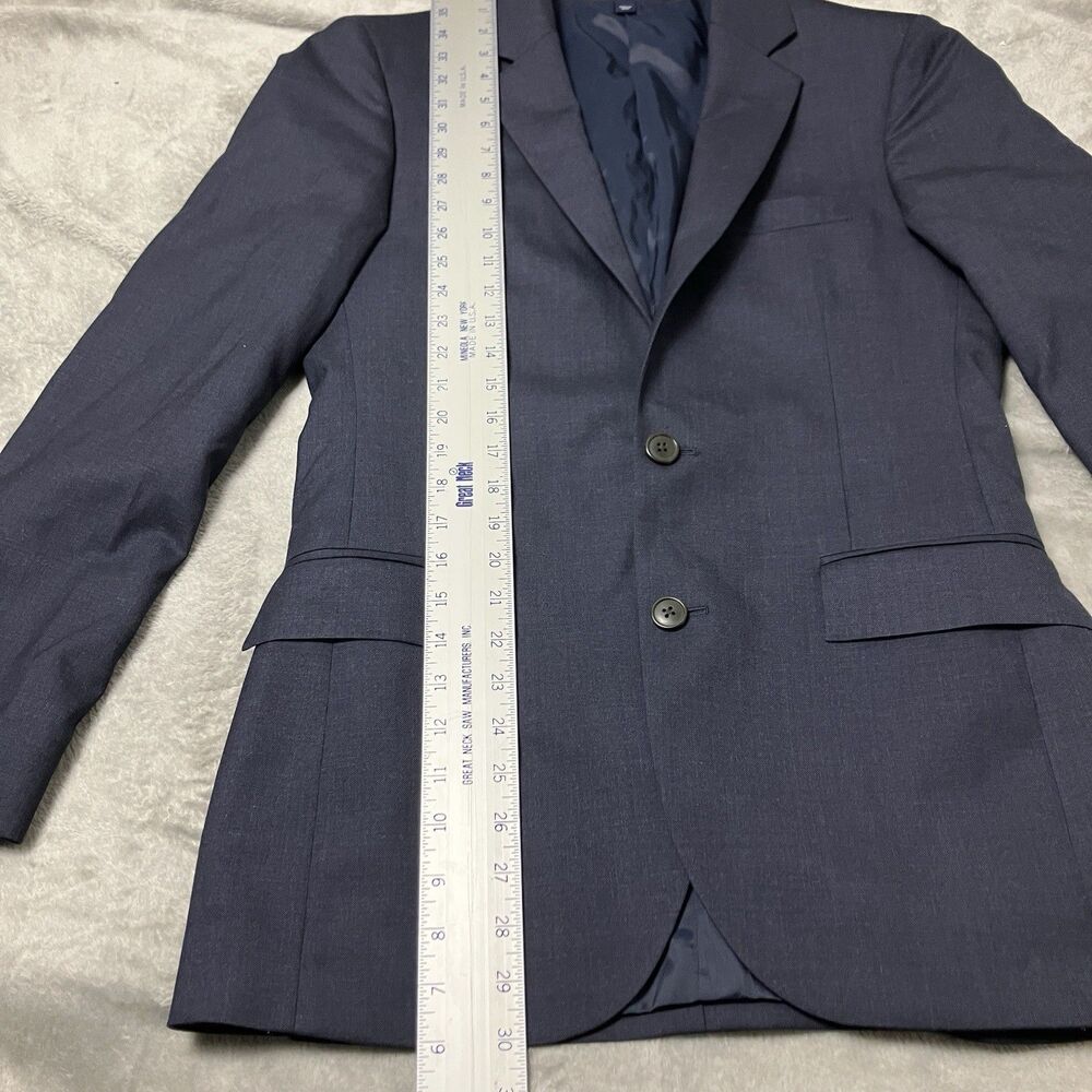 J Crew Suit Jacket Mens 36R Navy Worsted Wool Thompson Slim Fit Formal Blazer - Picture 5 of 16